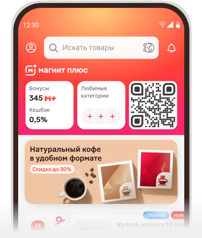 Интерфейс приложения Магнит